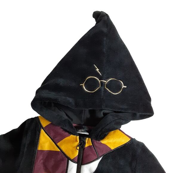 Wizarding World Harry Potter Fleece One Piece Pajamas Hooded Gryffindor Kids 10 - Picture 5 of 10